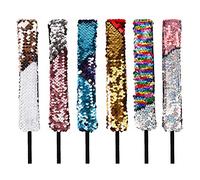 Serre tete Femme élastique Sequin Réversibles Corde Bandeaux Cheveux Décor pour Les enfants Soirée à thème sirène Décoration Brillant Headbands 6 Pièces
