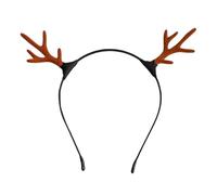 Serre-tête festif de renne avec bois pour joyeuses fêtes de Noël, coiffures costumées polyvalentes, tissu velours, accessoire idéal pour les jours de contemplation, les fêtes (kaki4, taille unique)