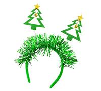 Serre-tête festif vert en forme de sapin de Noël avec flocons de neige et clochettes Accessoire pour cheveux pour femmes et enfants