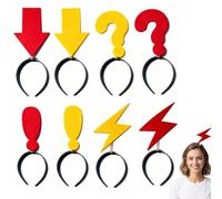 Serre Tete Fleche Rouge Jaune Avec Interrogation Exclamation Éclairs 8pcs | Amusant Mignon,Avec Ponctuation,Confortable Porter, Ajoutez Du Plaisir, Compact Portable, Pour Les Photos Fête