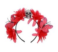 Serre-tête fleur Jour des morts Papillon Tête de mort Halloween Cosplay Coiffe Floral Accessoires pour cheveux