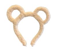 Serre-tête flexible pour femme - En peluche épaisse - Rond - Oreilles d'ours - Élastique - Couleur : kaki
