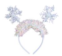 Serre-tête flocon de neige à paillettes - Créoles fantaisie pour fête - Accessoire de fête - Flocons de neige