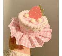 Serre-tête gâteau aux fraises, pince à cheveux d'anniversaire, support de queue de cheval de style coréen, joli anneau à cheveux pour femme (pince à cheveux)