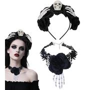 Serre-tête gothique | Collier ras du cou gothique pour femme - Coiffe gothique vintage doux à porter pour bal masqué, vacances, événements à thème, spectacles sur scène