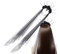 Serre-tête gothique pour femme avec voile de rose noire - Accessoire de costume d'Halloween pour cosplay, carnaval, bal masqué, fête