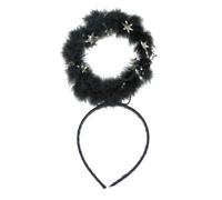 Serre-tête Halo - Auréole noire d'ange en marabout pour adulte