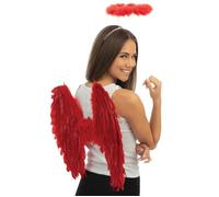 P'TIT CLOWN - 19562 - Serre-Tête Halo d'Ange, Auréole - Angel's Halo - Accessoire de Déguisement - Pour Carnaval, Saint Valentin, Fêtes à Thèmes, Nouvel An, Halloween, Noël, Christmas - Rouge