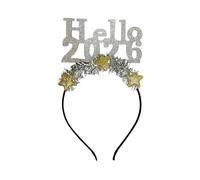 Serre-tête « Happy New Year Eve » avec paillettes « Hello 2026 » - Confortable - Accessoires pour cheveux pour festival, événement, festival, réveillon du Nouvel An