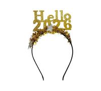 Serre-tête « Happy New Year Eve » avec paillettes « Hello 2026 » - Confortable - Accessoires pour cheveux pour festival, événement, festival, réveillon du Nouvel An