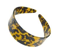 Serre-tête Large Écaille de Tortue - Bandeau à Cheveux en Acétate Motif Léopard, Accessoire Coiffure Femme Rétro Chic, Antidérapant avec Dents, Style Français Vintage (D)