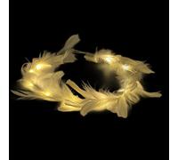Serre-tête LED « Plume » orné de plumes blanches, idéal pour un mariage, une fête, une décoration, un carnaval, un enterrement de vie de jeune fille, Mardi Gras ou comme accessoire pour cheveux.