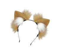 Serre-tête léger avec oreilles d'animaux pour jeu de rôle - Accessoire de cheveux en fourrure pour Halloween, cosplay, fêtes costumées, jeux de rôle