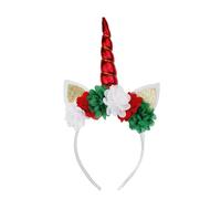 Serre-tête licorne avec fleurs, oreilles et corne de licorne pour filles, adultes et femmes, 1 pièce - Bandeau décoratif pour enfants, pour anniversaire, fête, Halloween, carnaval, Noël, cosplay
