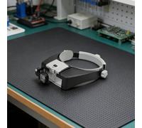 Serre-tête loupe lumineux mains libres avec construction en métal et plastique pour une utilisation durable dans les tâches de réparation et d'inspection
