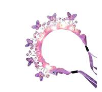 Serre-tête lumineux à LED avec motif de papillon pour enfants, activités nocturnes, vacances, déguisement, fête