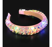 Serre Tete Lumineux avec 3 Modes D'éclairage, Lumineux Bandeau de Cheveux Confortable à Porter, Bandeau Lumineux à Paillettes Montre Ta Beauté, Serre-Tête Laser pour Discothèque Fête Festival (Vagues)