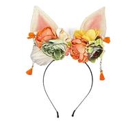 Serre-tête mandarine fait à la main avec nœud en ruban et fleurs