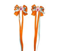 Serre-tête mandarine fait à la main avec nœud en ruban et fleurs