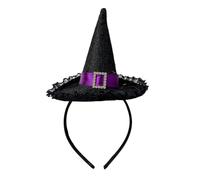 Serre-tête mignon à paillettes pour Halloween, chapeau de sorcière, mini chapeau conique, accessoire photo de sorcière