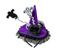 Serre-tête mignon à paillettes pour Halloween, chapeau de sorcière, mini chapeau conique, accessoire photo de sorcière