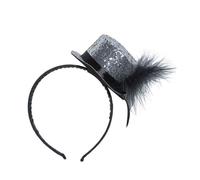 Serre-tête Mini-Chapeau Haut de Forme Charleston Femme - PTIT CLOWN - Argent - Accessoire de déguisement