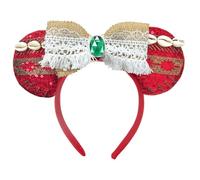 Serre Tete Moana, Minnie Bandeaux, Headband, Cospaly Accessoire Dessin Animé, Oreilles de Souris de Bande Dessinée avec Noeud, Fête D'anniversaire Fournitures, pour Universel(Rot)
