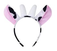 Serre-tête moderne avec oreilles de vache et corne - Accessoire de cheveux confortable en tissu pour enfants, adolescents et fans