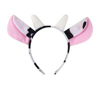 Serre-tête moderne avec oreilles de vache et corne - Accessoire de cheveux confortable en tissu pour enfants, adolescents et fans