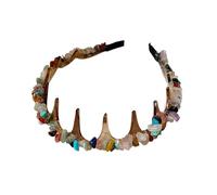 Serre-tête moderne pour cheveux avec dents en cristal - Accessoire de mariage - Pierre écrasée