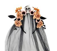 Serre-tête multi-usage pour costume de sorcière avec long voile, accessoire de coiffure pour Halloween, fête, séance photo, réunions de famille, festival
