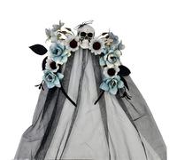 Serre-tête multi-usage pour costume de sorcière avec long voile, accessoire de coiffure pour Halloween, fête, séance photo, réunions de famille, festival