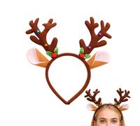 Serre-tête Noël - Tissu Tressé 24x22x2cm | Serre-tête Renne Oreilles Noël | Accessoire Costume Festif Pour Fêtes, Famille Et Célébrations Saisonnières