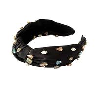 Serre-tête noué avec strass étincelants pour femme - Noir - Pour fêtes et usage quotidien