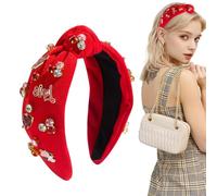 Serre-tête noué avec strass pour femme | Serre-tête pour la Saint-Valentin | Bandeau large noué étincelant | Bandeau tendance et élégant en cristaux | Accessoires de cheveux pour filles