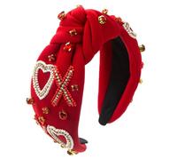 Serre-tête noué de Noël orné de strass pour femme