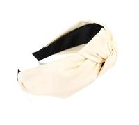 Serre-tête noué et froissé en PU, serre-tête de tempérament, accessoires de cheveux populaires sur Instagram for femmes et filles(Beige)