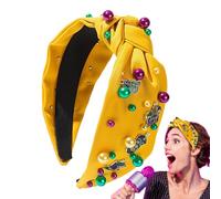 Serre-tête noué Mardi Gras | Bandeau large tendance pour femme | Strass Carnaval Bijoux Serre-tête Différentes couleurs pour la fête des mères, la Saint-Valentin