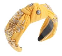 Serre-tête noué pour femme avec perles et strass - Large - Turban - Pour laver le visage