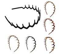 Serre-Tête Ondulé | Lot De 6 Bandeaux Peigne Antidérapants Tendance Slick-Back | Bandeau À Dents Ondulées | Pour Femmes Et Filles Coiffage Anti-Frisottis Cheveux Sport Maquillage Soins De La Peau Douc