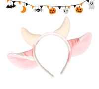 Serre-Tête Oreilles Animales Oreilles et Cornes de Vache Halloween Cosplay