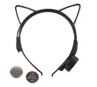 Serre-tête oreilles de chat antidérapant pour cheveux - Accessoire pour cheveux - Anneau lumineux LED en plastique avec design pour homme et femme - Bar - Boîte de nuit