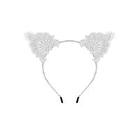 Serre-tête oreilles de chat dentelle blanc