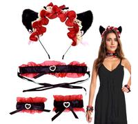 Serre-tête oreilles de chat pour femme | Coiffe oreilles de chat pour cosplay | Bandeau de cosplay pour Halloween, Noël, boîtes de nuit, Saint-Valentin