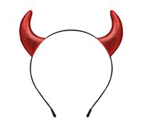 Serre-tête oreilles de diable - Accessoire d'Halloween spécial tendance pour fêtes et spectacles - Corne de diable en plastique - Coiffe de diable de Pâques pour adultes et enfants (noir)