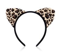 Serre-Tête Oreilles Guépard pour Femmes et Filles, Coiffure Mignonne Imprimé Guépard avec Oreilles Animal Accessoire Tête Léopard Accessoires Cheveux pour Halloween Costume Cosplay Safari Fête