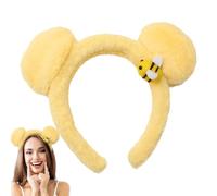 Serre-tête ours de dessin animé - Coiffe quotidienne en peluche - Serre-tête oreilles d'ours doux pour dîner quotidien, petite amie, voyage, rendez-vous, festival, camping