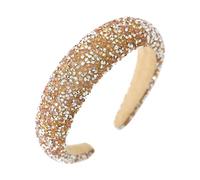 Serre Tete Paillette, Strass Dorés Serre Tête Femme Serre Tete Cheveux Wide Serre-Tête Accessoires Cheveux Doux Élégants pour Quotidienne, Fêtes, Spectacles, Photographie