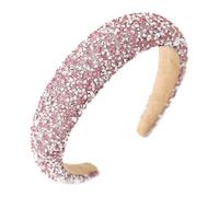 Serre Tete Paillette, Strass Roses Serre Tête Femme Serre Tete Cheveux Wide Serre-Tête Accessoires Cheveux Doux Élégants pour Quotidienne, Fêtes, Spectacles, Photographie (Rose, Adultes)