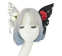 Serre-tête papillon gothique avec perles de cristal - Coiffe élégante et réglable pour femme, mariée, cosplay, fête costumée, séance photo et événements à thème